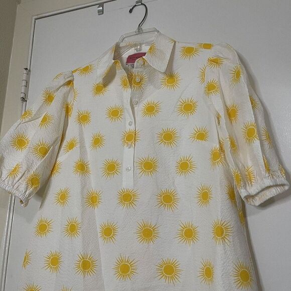 NWOT KATE SPADE SUNS LAKE YELLOW FLORAL 2 WAY BELTED DROP WAIST DRESS MEDIUM - Picture 7 of 11
